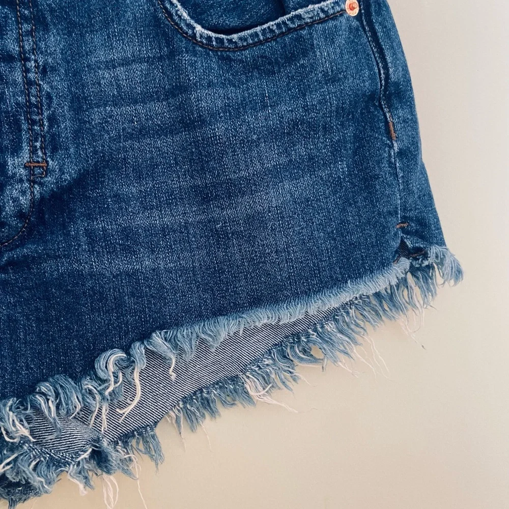 Free People We The Free Good Vibrations High Rise Cut Off Shorts Size 31 - Picture 5 of 10
